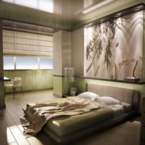 Japāņu stila guļamistabas skats idejas