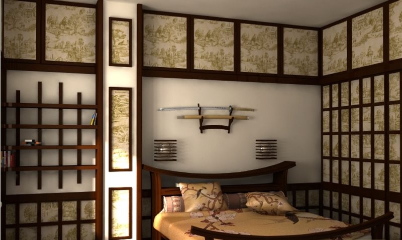 japon tarzı yatak odası tasarımı fotoğraf