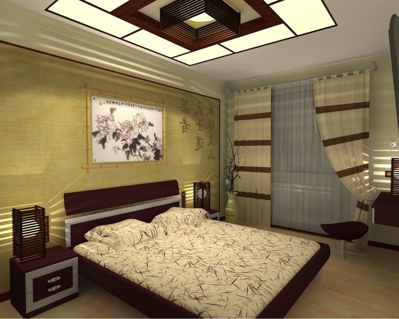 japon yatak odası fotoğraf