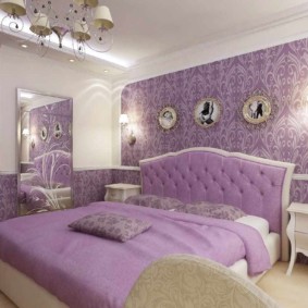 أنواع غرف النوم أرجواني من التصميم