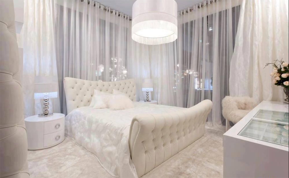 beyaz yatak odası dekor fotoğraf