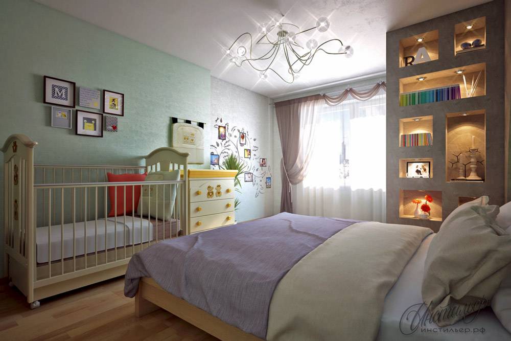 chambre à coucher et chambre d'enfant dans des idées d'une seule pièce