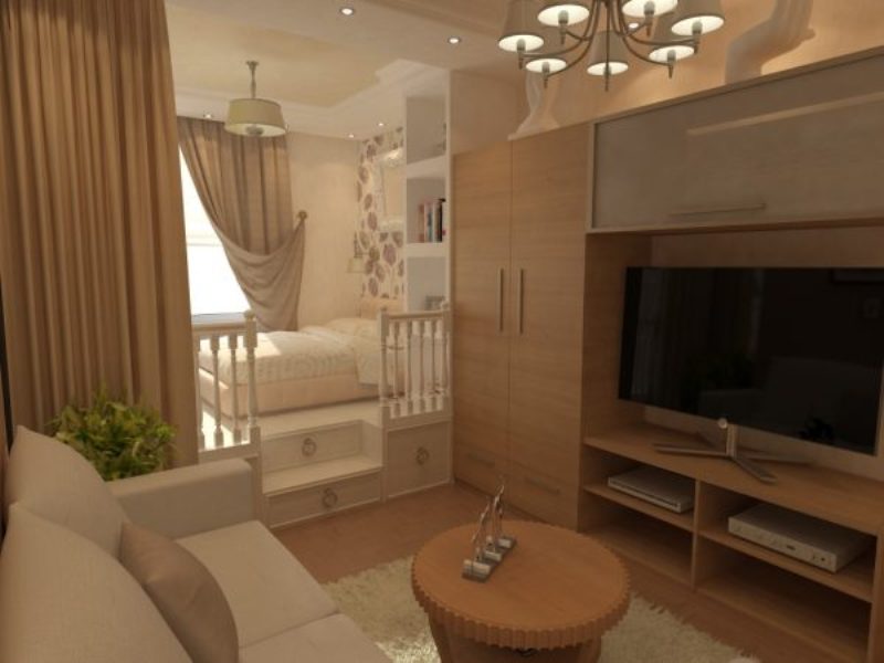 design of a living room with a nursery in one room