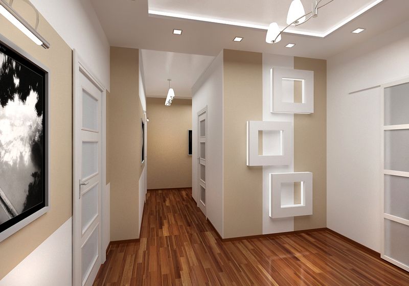 couloir dans un appartement dans une maison à panneaux