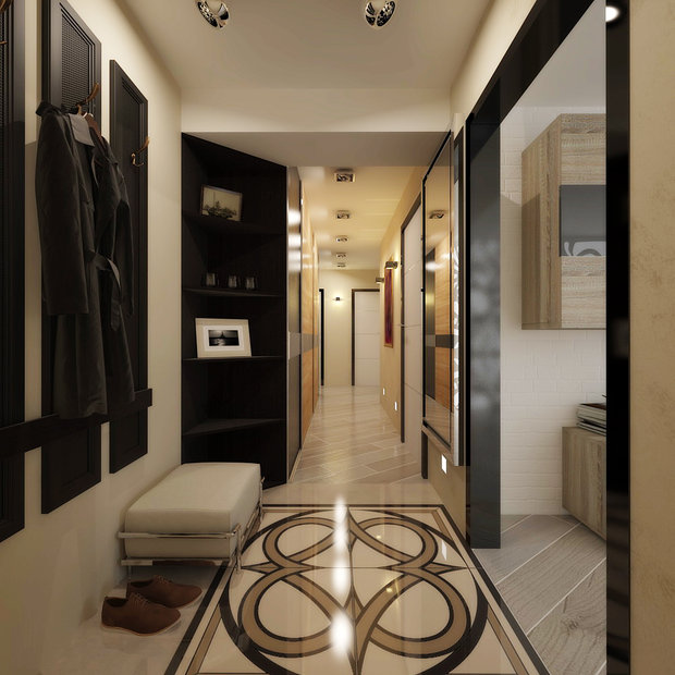 corridor design in a panel house apartment
