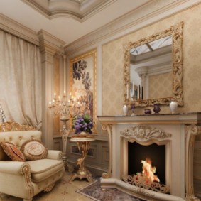 Salon classique avec cheminée dans une maison privée