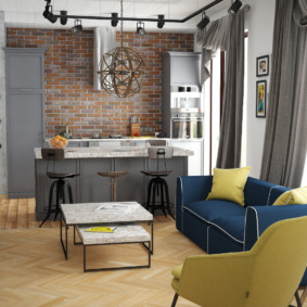 Loft-style studio apartment
