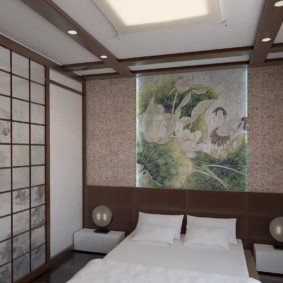 Japon tarzı yatak odası iç