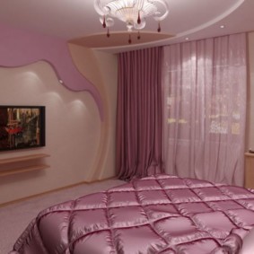 Modern bir iç pembe yatak odası