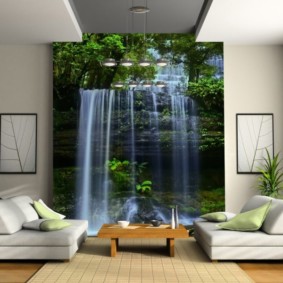 Wall mural living room decoration ideas