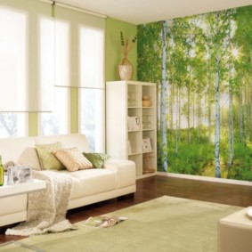 Wall mural living room interior ideas