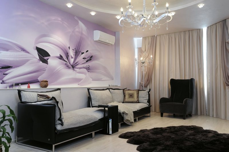 photo wallpaper in the living room photo design