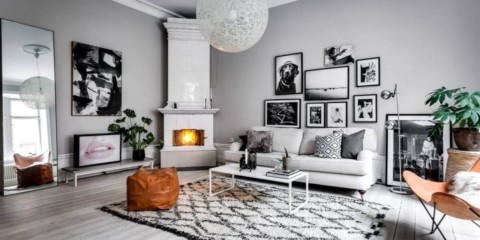 Skandinaviško stiliaus gyvenamojo kambario dizaino idėjos