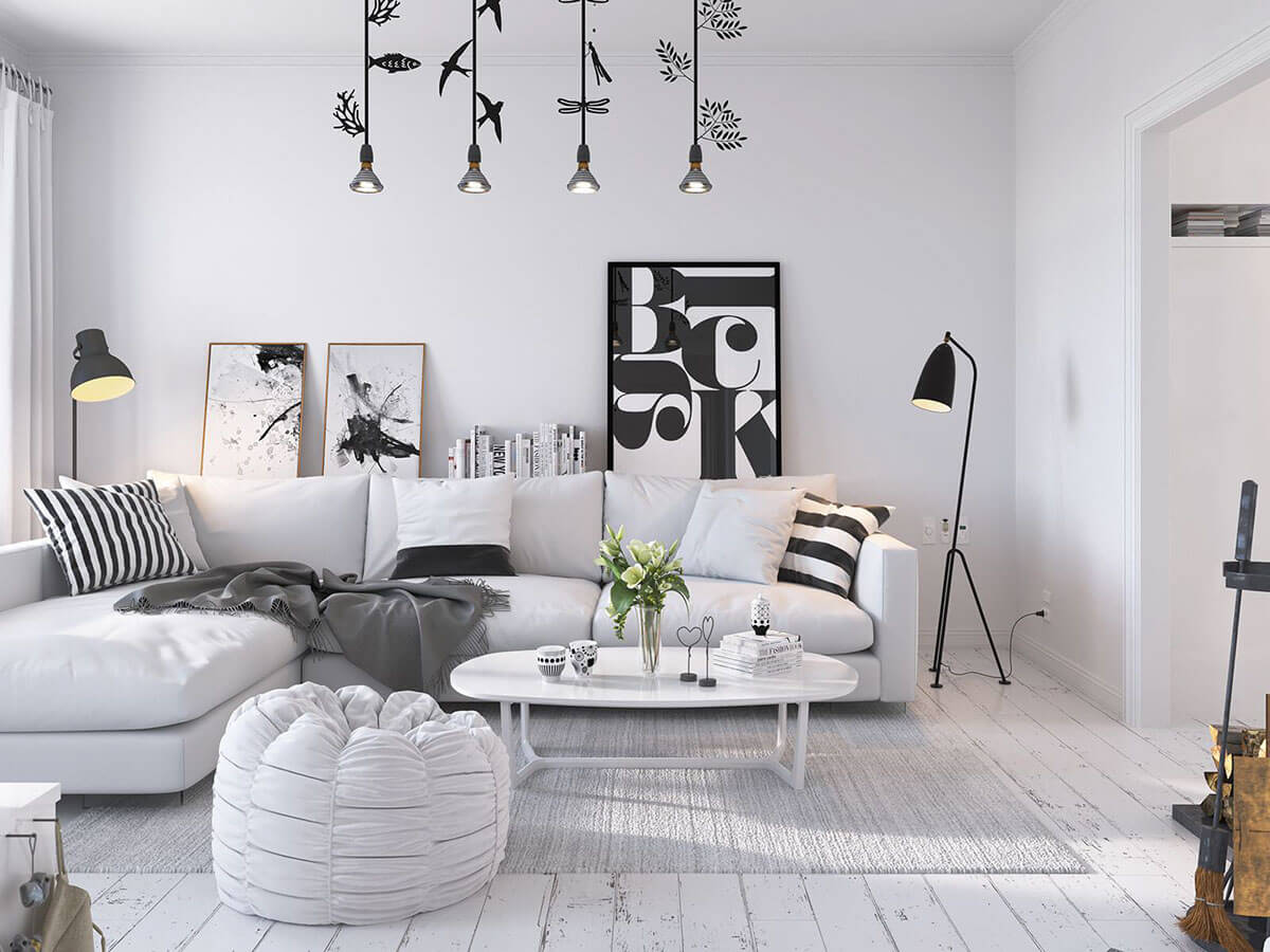 Ý tưởng nội thất phòng khách theo phong cách Scandinavia