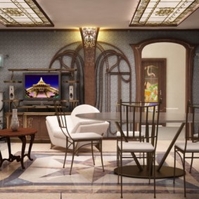 Art Nouveau oturma odası dekorasyon fotoğraf