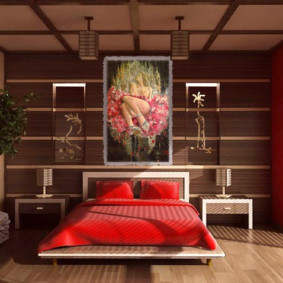 غرفة نوم الداخلية من تصميم فنغ شوي الصورة