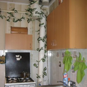 how to hide a gas pipe in the kitchen