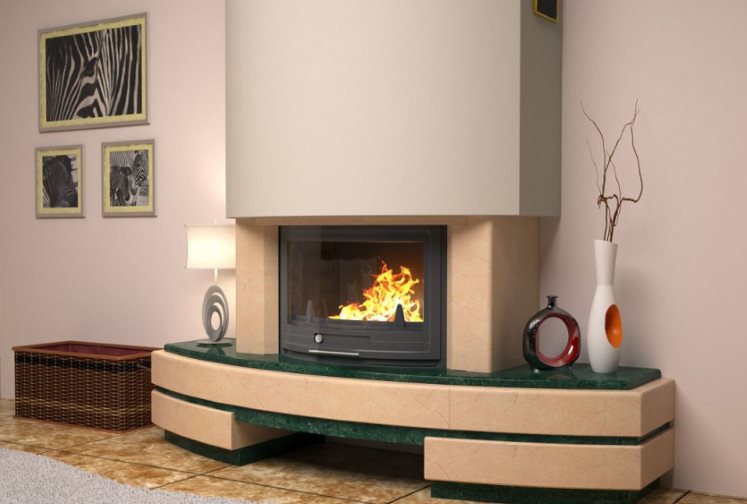 Décor de cheminée dans un salon moderne