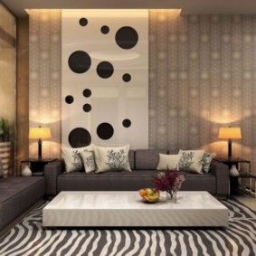 kết hợp giấy dán tường trong ý tưởng thiết kế phòng khách
