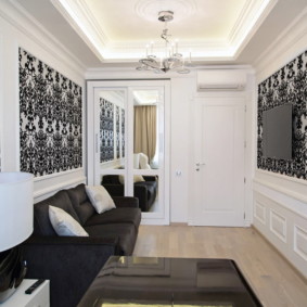 kết hợp giấy dán tường trong thiết kế ảnh phòng khách
