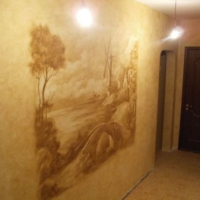 papier peint liquide dans le couloir