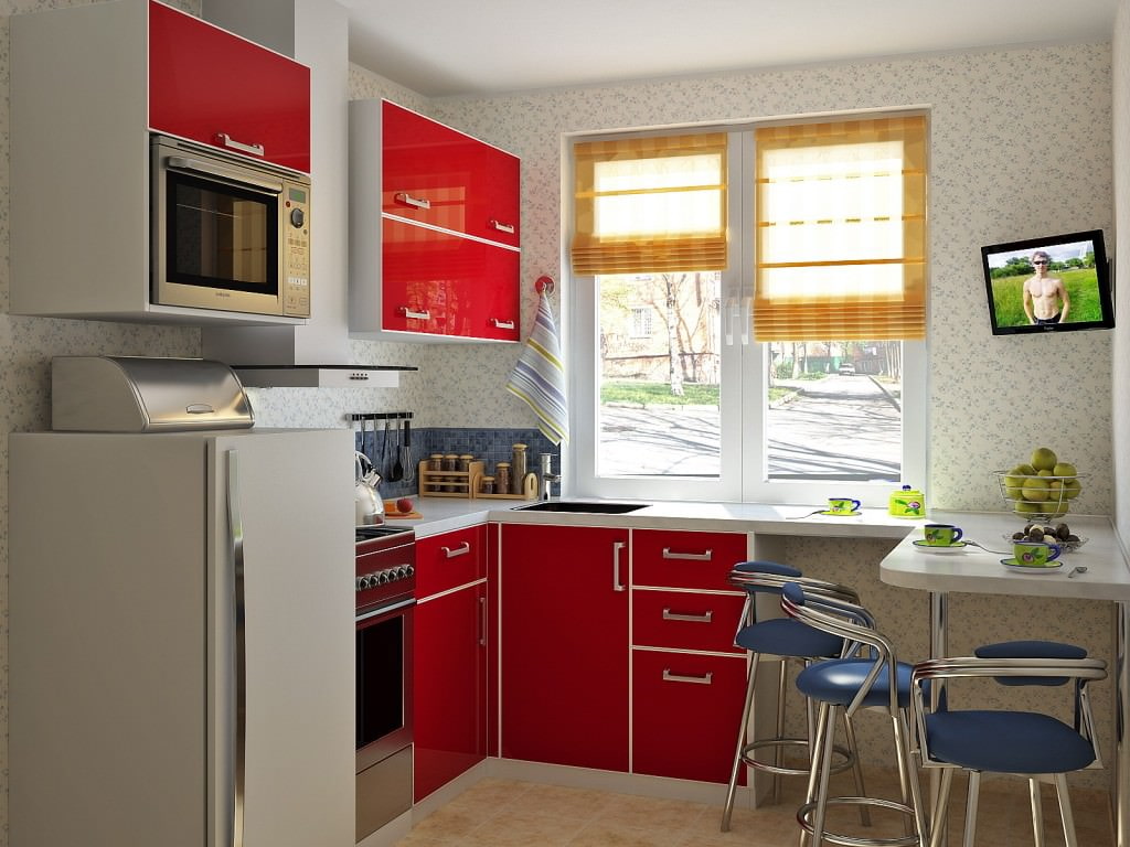 المطبخ مع شريط خيارات الصورة العداد