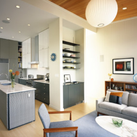 مطبخ صغير تصميم غرفة المعيشة الصورة