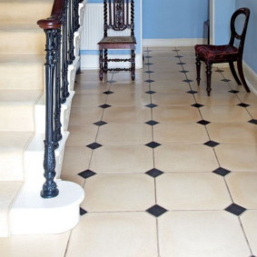 carreaux de sol pour la décoration photo de la cuisine et du couloir