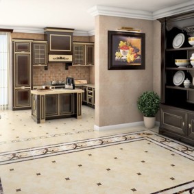 carreaux de sol pour la décoration photo de la cuisine et du couloir