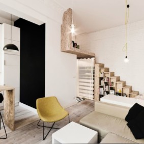 studio apartment in loft style photo decor