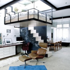 apartament de studio în design foto în stil mansardă