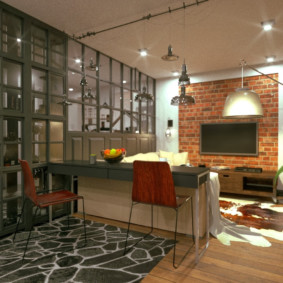 studio apartment in the loft style