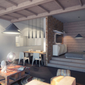 studio apartment in loft style design photo