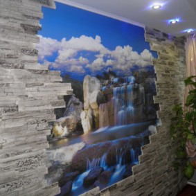 décoration murale avec photo intérieure en pierre décorative