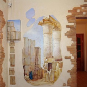 décoration murale avec des options de photo en pierre décorative