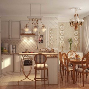 Kitchen design in an apartment in provence style