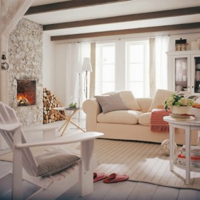 Phong cách Scandinavia trong các tùy chọn ảnh phòng khách