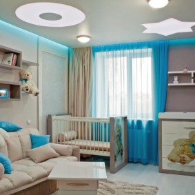 dzīvojamās istabas un bērnu dizaina apvienojums