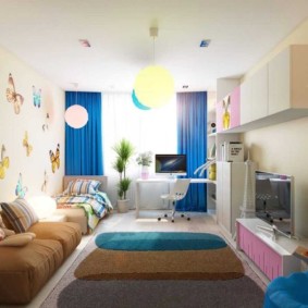 combination of living room and children's interior