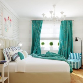 turkuaz yatak odası tasarım fotoğraf