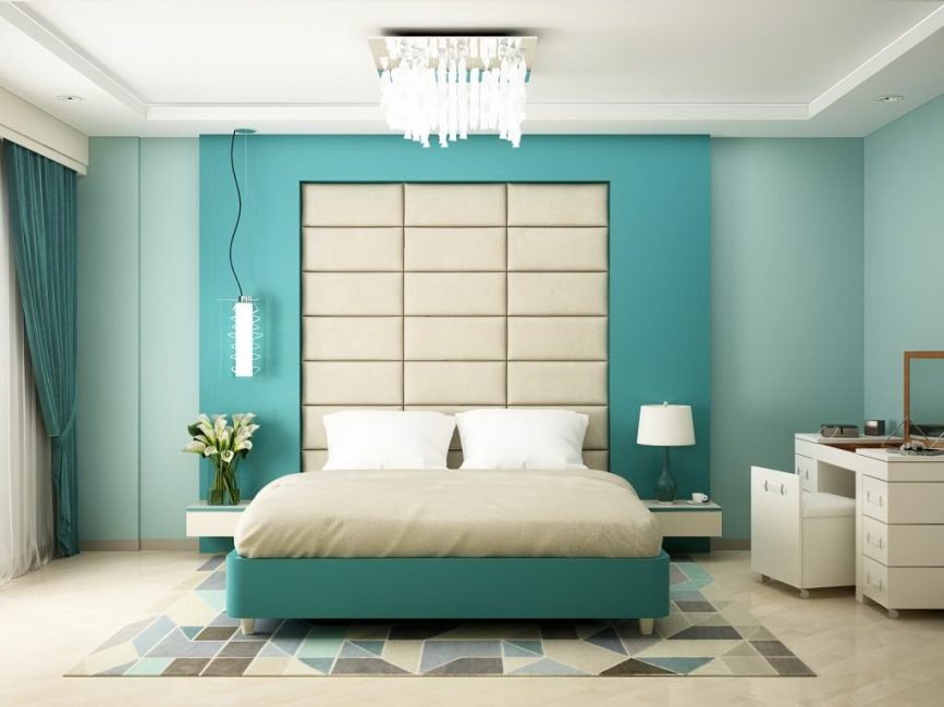 turkuaz yatak odası tasarım türleri