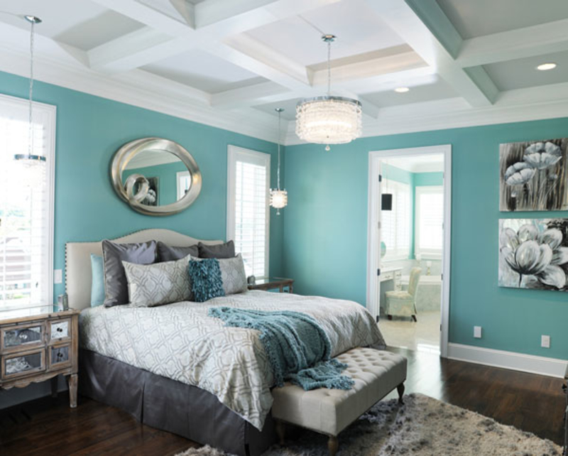 تصميم غرفة النوم الزرقاء