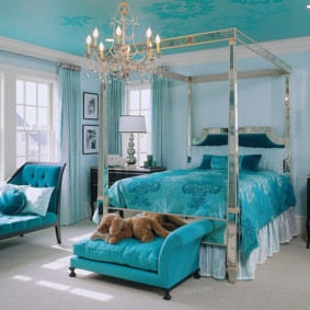 חדר שינה באפשרויות צילום כחול