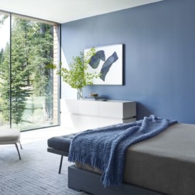 חדר שינה ברעיונות לעיצוב כחול