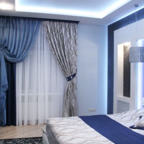 mavi tasarım fikirleri yatak odasında