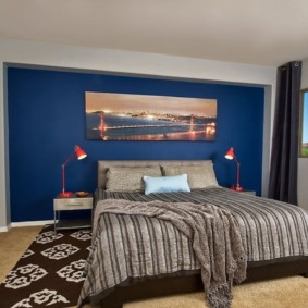 زخرفة غرفة النوم الزرقاء الصورة