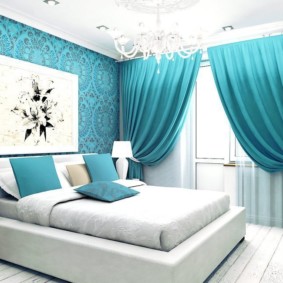 חדר שינה ברעיונות לקישוט כחול