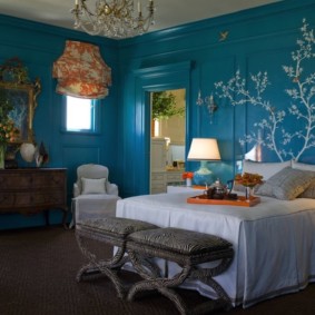חדר שינה בסוגי רעיונות כחולים