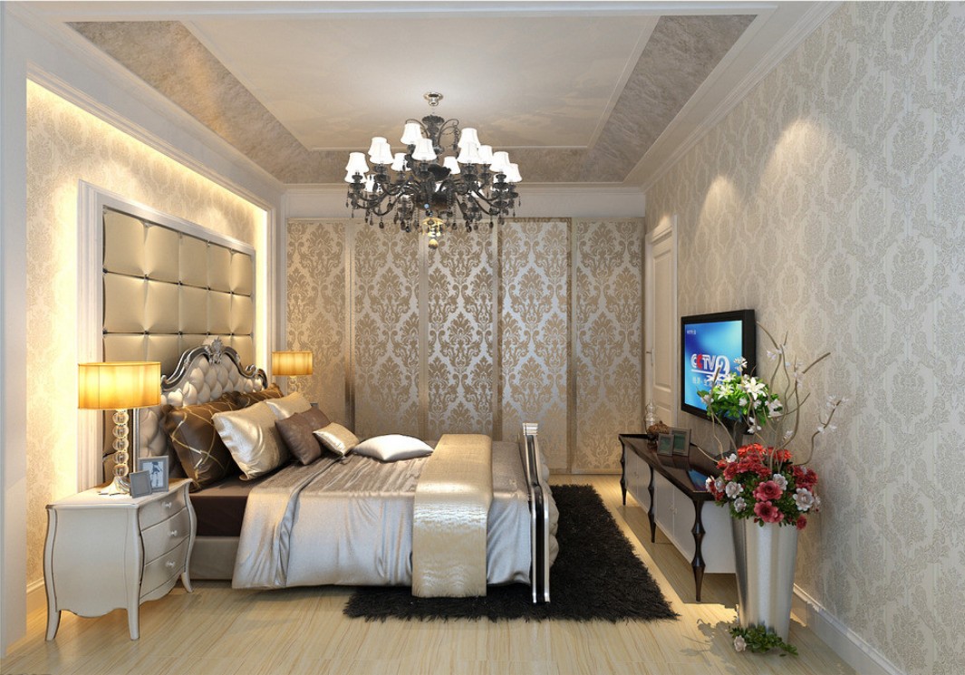 النمط الكلاسيكي تصميم غرفة نوم الصورة