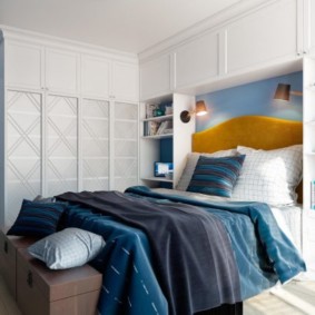 İskandinav tarzı yatak odası iç fotoğraf
